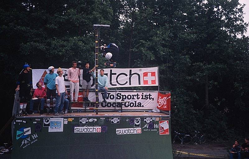 Rider: Perry Gruner<br> Trick: Air<br> Spot: Green Ramp<br> Karlsruhe<br> Photographer: Bernhard Scheffold<br> Date: June 1990